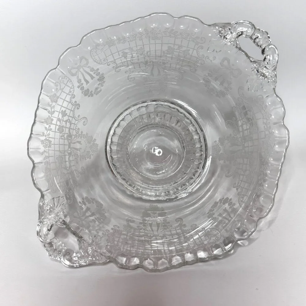Fostoria Etched Crystal Romance Clear Serving Bowl